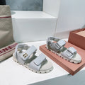 Sandals White Sheepskin With Stylized Straps