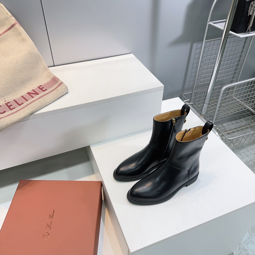 LP 25S KILDA ANKLE BOOT IN BLACK CALFSKIN