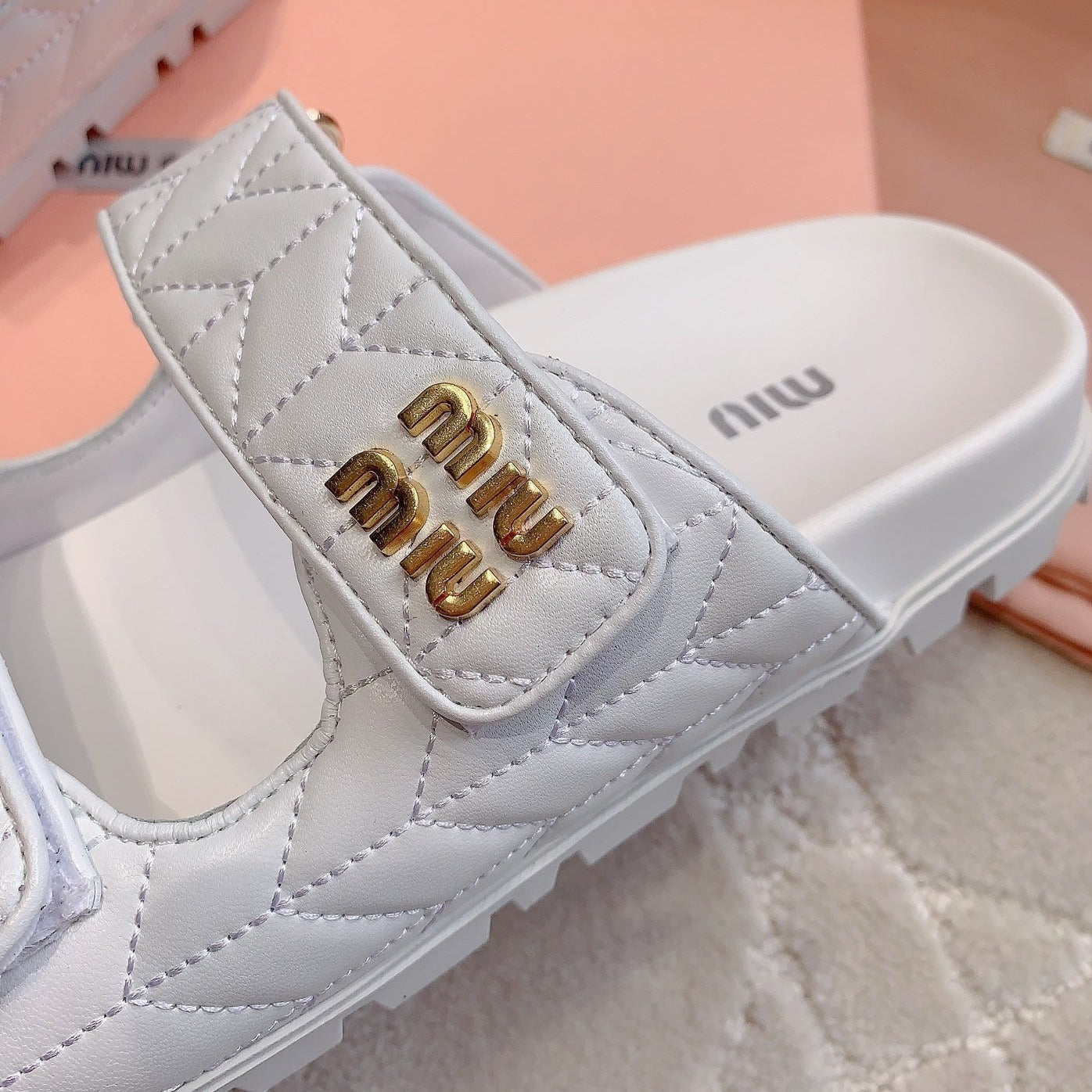 White Stylized Slippers Sheepskin